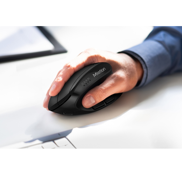 Meetion BTM008 Vertical Ergonomic Wireless Mouse | 2.4GHz + Dual Bluetooth 5.2 | 800·1200·1600·2400 DPI | 6 Buttons | 95
