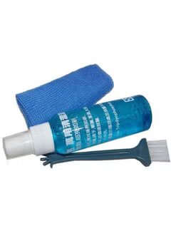 3-in-1 LCD & Touchscreen Cleaning Kit FH-HB010E | Cleaning solution · microfibre cloth · detail brush | Safe for laptop · monitor · TV · phone screens | Light Blue