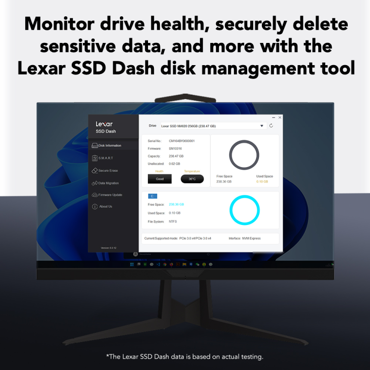 Lexar NM610PRO 500GB NVMe SSD | M.2 2280 PCIe Gen3 x4 NVMe 1.4 | 3,300 MB/s Read · 1,700 MB/s Write | 120 TBW · 3-Year W