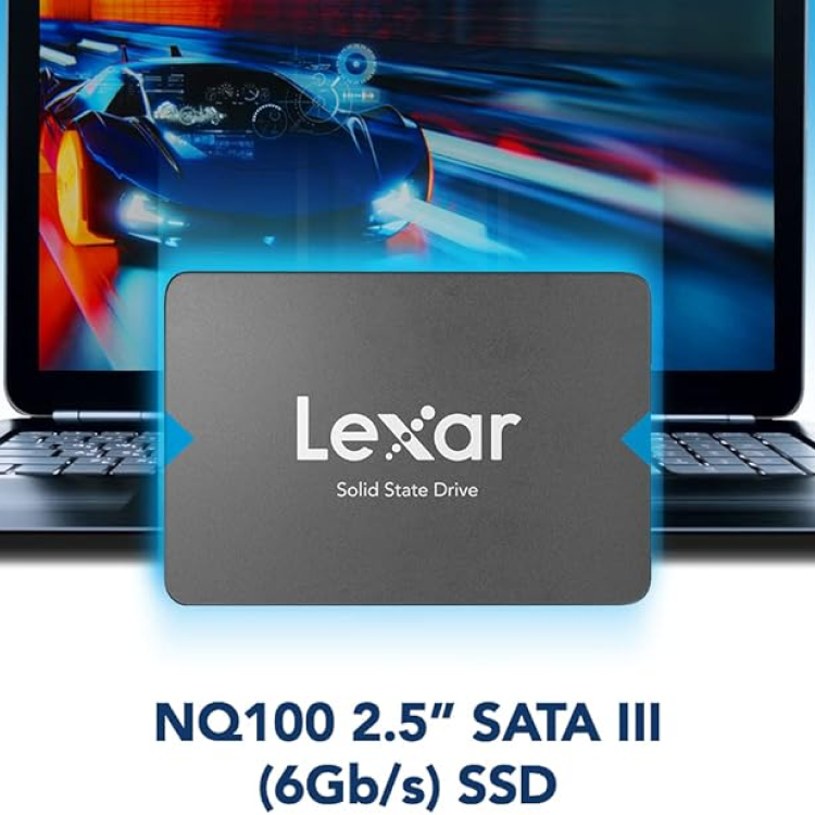 Lexar NQ100 240GB SATA SSD | 2.5-inch SATA III 6Gb/s | Up to 550 MB/s Read | 84 TBW · 0.32 DWPD | 3-Year Warranty