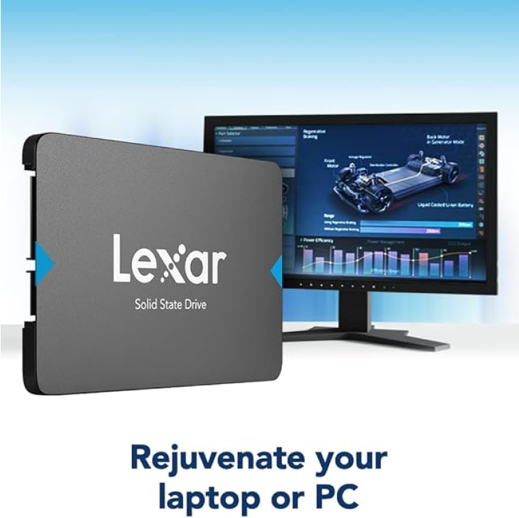 Lexar NQ100 240GB SATA SSD | 2.5-inch SATA III 6Gb/s | Up to 550 MB/s Read | 84 TBW · 0.32 DWPD | 3-Year Warranty