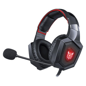 Onikuma K8 Gaming Headset | 3.5 mm Audio + Mic · USB LED Power | 50 mm Drivers · 20 Hz–20 kHz · 32 Ω | 360° Flexible Noise-Cancelling Mic | LED Lights | 2.2 m Cable | 365 g | Black