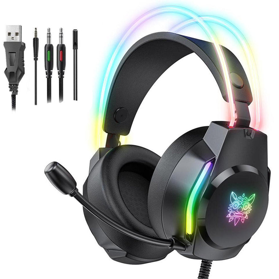 ONIKUMA X26 RGB Gaming Headset | 50mm Drivers | 102±3dB · 20Hz-20kHz | USB + 3.5mm | Omnidirectional Noise-Reduction Mic