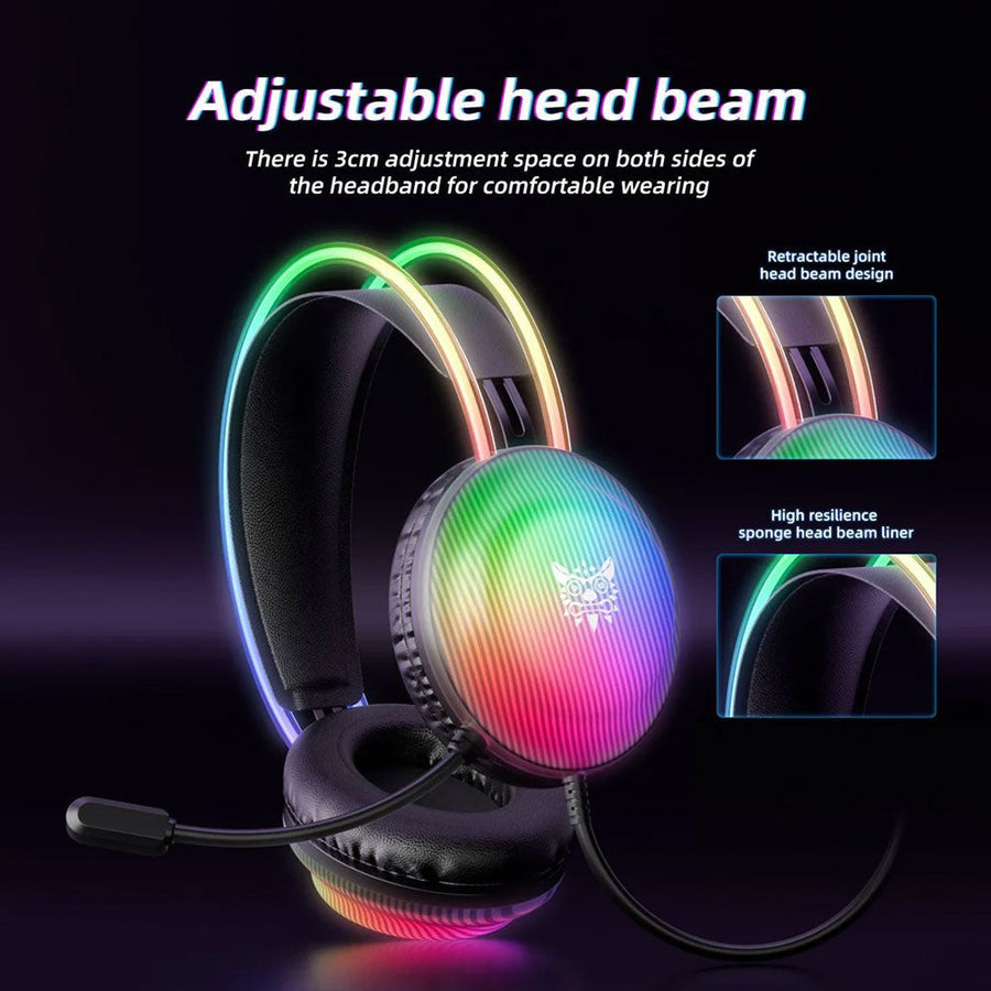 ONIKUMA X29 RGB Gaming Headset | 50mm Drivers | 20Hz-20kHz | 3.5mm + USB · 2.2m Cable | 360° Omnidirectional Noise-Reduc