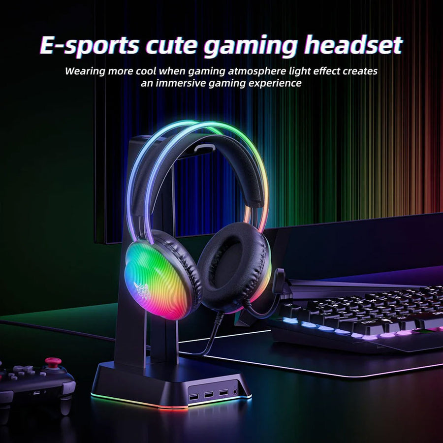 ONIKUMA X29 RGB Gaming Headset | 50mm Drivers | 20Hz-20kHz | 3.5mm + USB · 2.2m Cable | 360° Omnidirectional Noise-Reduc