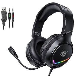 ONIKUMA X31 RGB Gaming Headset | 50mm Drivers | 20Hz-20kHz | 3.5mm + USB · 2.2m Cable | 360° Omnidirectional Noise-Reduction Mic | Black