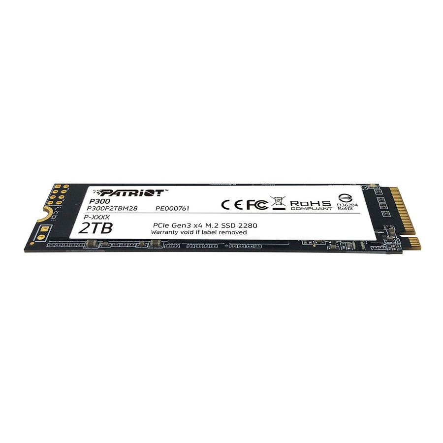 Patriot P300 256GB M.2 2280 NVMe SSD | PCIe Gen3 x4 · NVMe 1.3 | 1700/1100 MB/s | 3D NAND · HMB · 120 TBW | Black