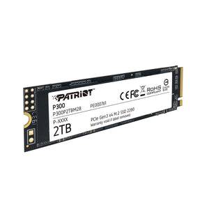Patriot P300 256GB M.2 2280 NVMe SSD | PCIe Gen3 x4 · NVMe 1.3 | 1700/1100 MB/s | 3D NAND · HMB · 120 TBW | Black