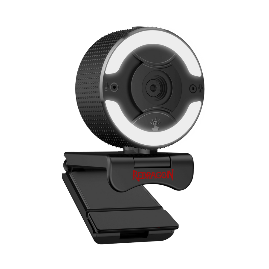 Redragon GW910 1080p PC Webcam | Full HD 1080p at 30fps | Fixed Focus | 1/2.7" Lens | Dual Stereo Microphones | 5-Level 