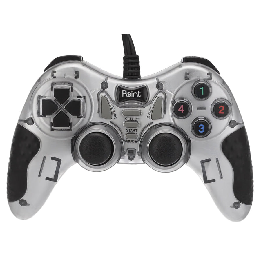Point PT-550S Turbo Gamepad | Wired USB | 13 Buttons · 2 Axis · 4 Triggers | Double-Shock Vibration · Turbo | PC / Lapto