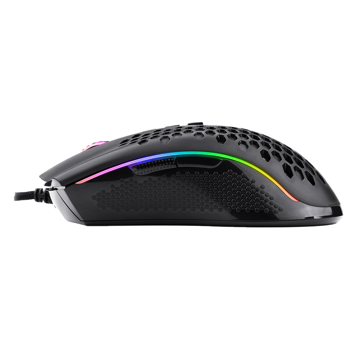 Redragon M808 Storm Honeycomb Wired Gaming Mouse | 87g Lightweight | 100-12400 DPI Pixart 3327 Sensor | 7 Programmable Buttons | HUANO Switches 20M Clicks | 16.8M Colour RGB | 1.8m Cable