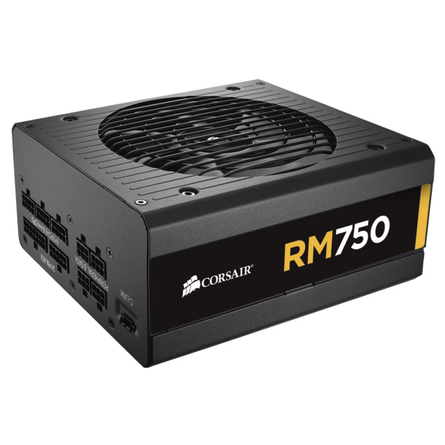 Corsair RM750 RM Series Fully Modular Gaming Power Supply 750W Black | 80+ Gold | Zero RPM Fan Mode | 140mm Rifle Bearing | 105°C Industrial Capacitors | Modern Standby | LLC + DC-DC Topology | Multi-EPS Connectors | NVIDIA RTX 30/40 Ready