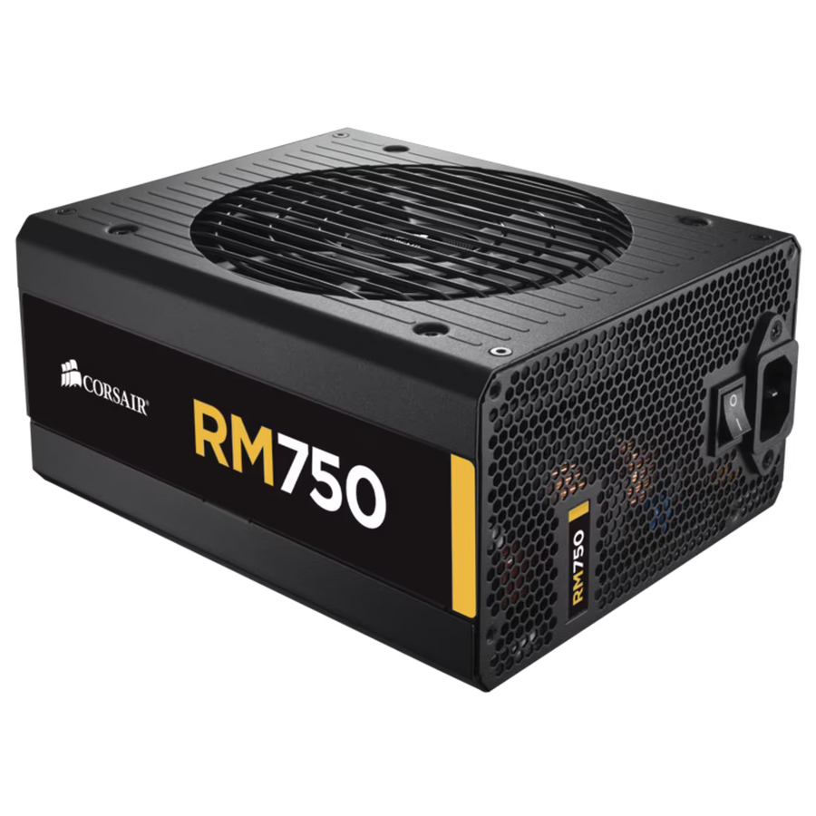 Corsair RM750 RM Series Fully Modular Gaming Power Supply 750W Black | 80+ Gold | Zero RPM Fan Mode | 140mm Rifle Bearing | 105°C Industrial Capacitors | Modern Standby | LLC + DC-DC Topology | Multi-EPS Connectors | NVIDIA RTX 30/40 Ready