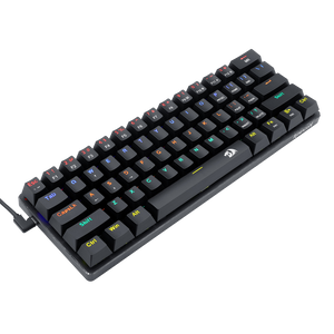 Redragon K613 Jax Mechanical Gaming Keyboard | 61 Keys · 60% Layout | Blue Switches | Rainbow LED · 18 Modes | Detachable USB-A to USB-C Cable | Anti-Ghosting · N-Key Rollover | Black