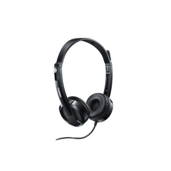 Rapoo H100 Wired Stereo Headset | 3.5mm Single-Jack Connection | Rotary Noise-Reduction Microphone | In-line Volume Cont