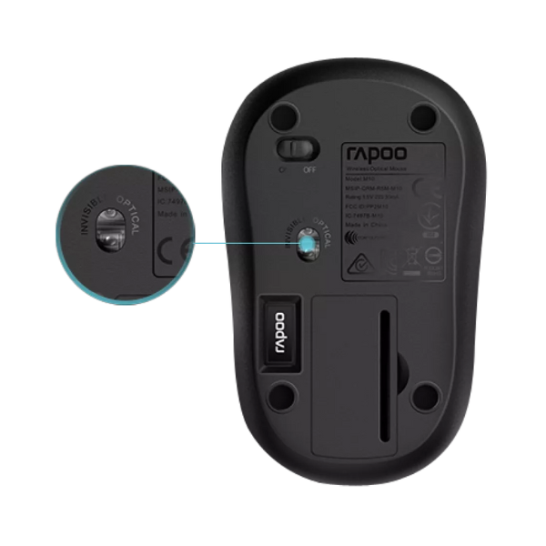 Rapoo M10 Plus Wireless Optical Mouse | 1000 DPI | 2.4 GHz · 10 m Range | Nano USB Receiver | Up to 12-Month Battery | 5