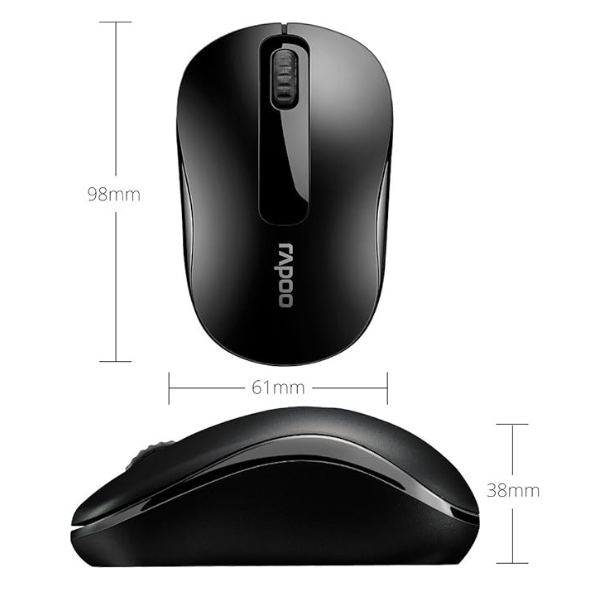 Rapoo M10 Plus Wireless Optical Mouse | 1000 DPI | 2.4 GHz · 10 m Range | Nano USB Receiver | Up to 12-Month Battery | 5