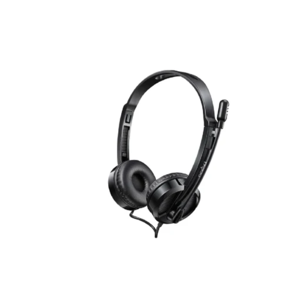 Rapoo H100 Wired Stereo Headset | 3.5mm Single-Jack Connection | Rotary Noise-Reduction Microphone | In-line Volume Cont