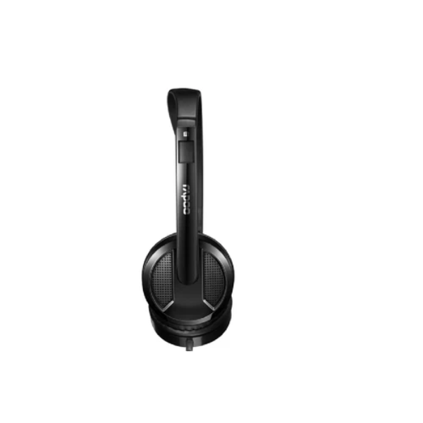 Rapoo H100 Wired Stereo Headset | 3.5mm Single-Jack Connection | Rotary Noise-Reduction Microphone | In-line Volume Cont