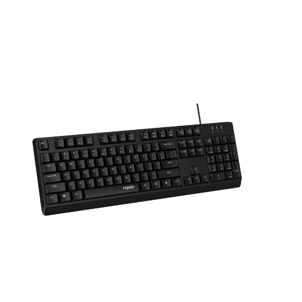 Rapoo NK1900 Wired Membrane Keyboard | Full-Size with Numeric Keypad | Arabic · English Layout | Spill Resistant | Multi