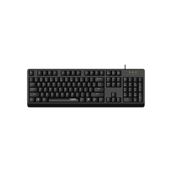Rapoo NK1900 Wired Membrane Keyboard | Full-Size with Numeric Keypad | Arabic · English Layout | Spill Resistant | Multi