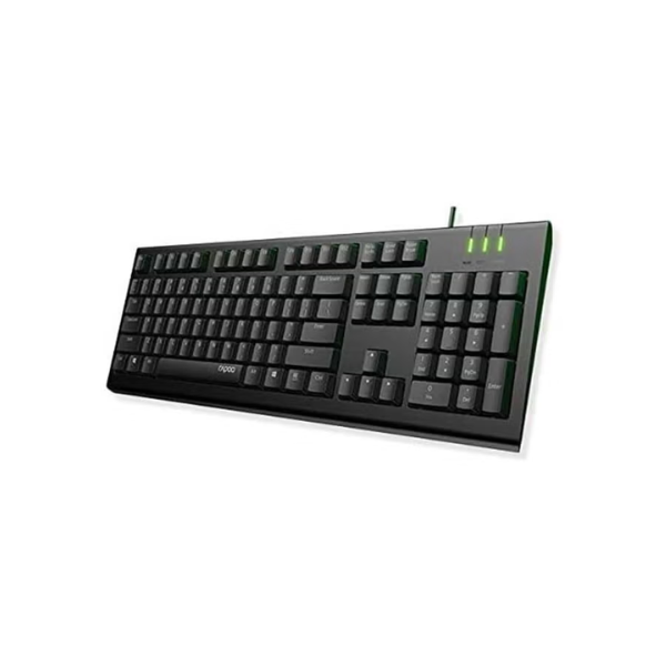 Rapoo NK1900 Wired Membrane Keyboard | Full-Size with Numeric Keypad | Arabic · English Layout | Spill Resistant | Multi