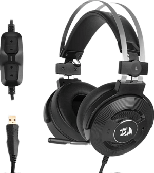 Redragon TRITON H991 USB Gaming Headset | Active Noise Cancelling · Virtual 7.1 Surround | 40mm Drivers · 20Hz-20kHz | Retractable 360° Mic · 2.0m Braided Cable | Black
