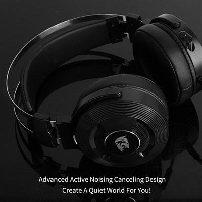 Redragon TRITON H991 USB Gaming Headset | Active Noise Cancelling · Virtual 7.1 Surround | 40mm Drivers · 20Hz-20kHz | Retractable 360° Mic · 2.0m Braided Cable | Black