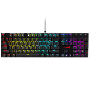 Redragon Rudra K565-RGB Rainbow Elite Full-Size Wired Mechanical Gaming Keyboard | 104 Keys | Blue Switches · Hot-Swappable | RGB · 18 Effects | Double-Shot ABS Keycaps · Metal Panel | Black