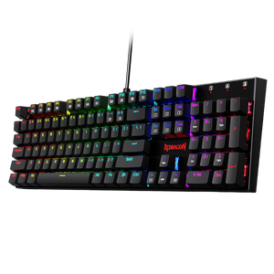 Redragon Rudra K565-RGB Rainbow Elite Full-Size Wired Mechanical Gaming Keyboard | 104 Keys | Blue Switches · Hot-Swappable | RGB · 18 Effects | Double-Shot ABS Keycaps · Metal Panel | Black