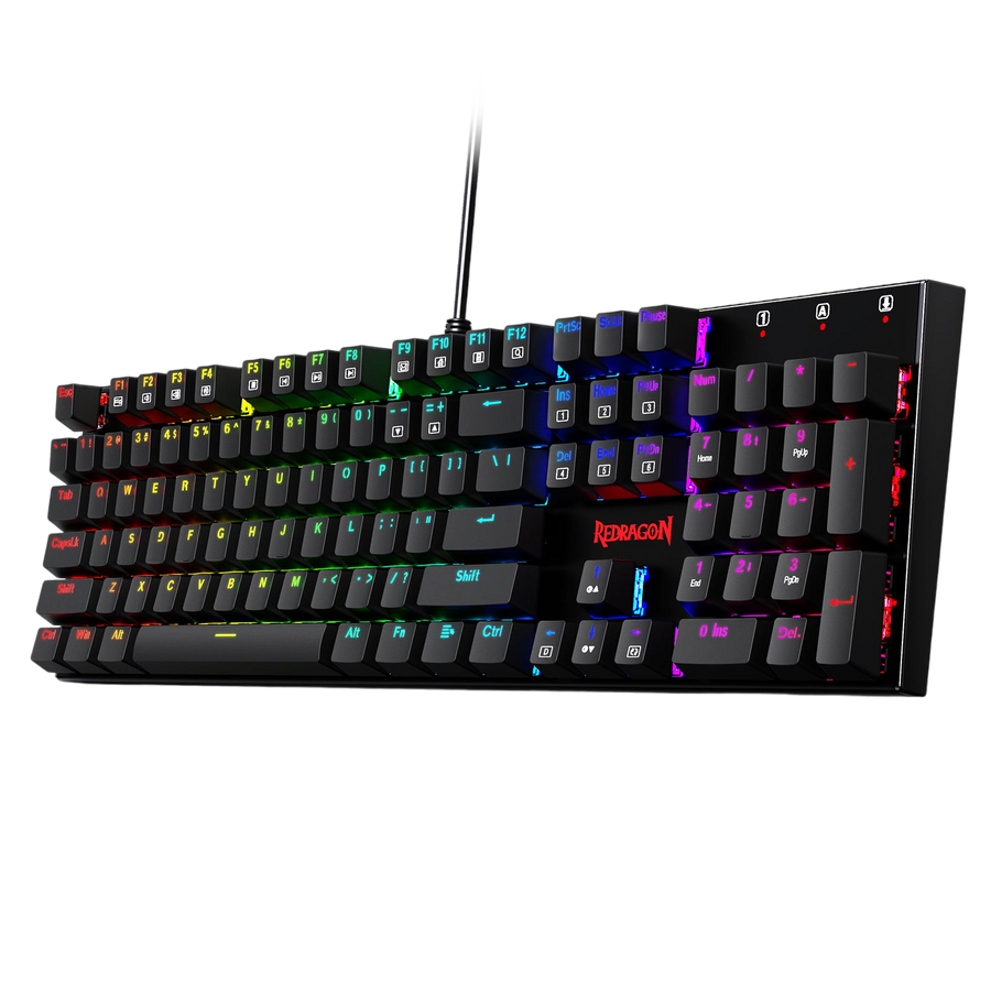 Redragon Rudra K565-RGB Rainbow Elite Full-Size Wired Mechanical Gaming Keyboard | 104 Keys | Red Switches · Hot-Swappab