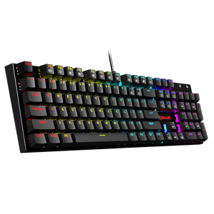 Redragon Rudra K565-RGB Rainbow Elite Full-Size Wired Mechanical Gaming Keyboard | 104 Keys | Blue Switches · Hot-Swappable | RGB · 18 Effects | Double-Shot ABS Keycaps · Metal Panel | Black