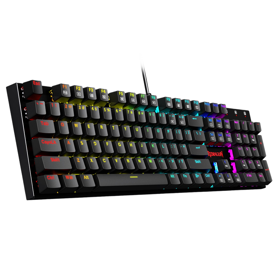Redragon Rudra K565-RGB Rainbow Elite Full-Size Wired Mechanical Gaming Keyboard | 104 Keys | Red Switches · Hot-Swappab