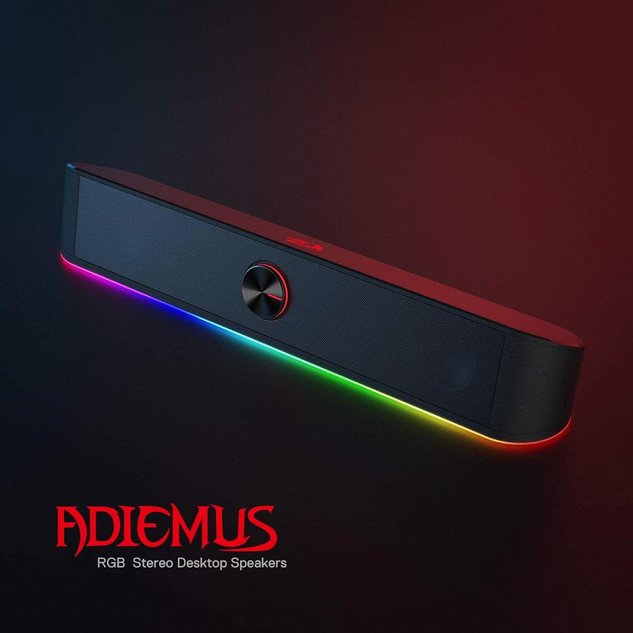 Redragon GS560 Adiemus RGB Desktop Soundbar Speaker | 2.0 Channel Stereo | 8W Total (4W x 2) | 3.5mm Aux Input | USB Pow