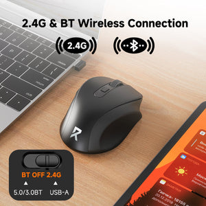 Redragon BM-4091 Wireless Mouse | Bluetooth 5.0 · 3.0 + 2.4GHz | 4000 DPI · 5 Levels | 6 Buttons | Up to 18-Month AA Battery Life
