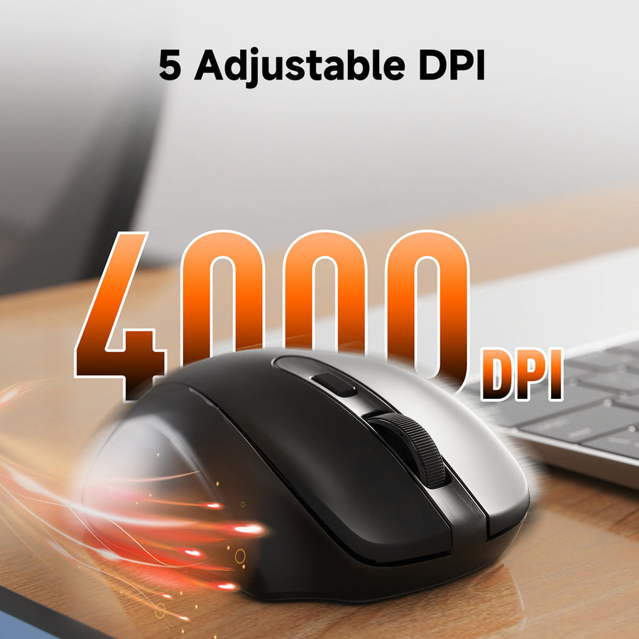 Redragon BM-4091 Wireless Mouse | Bluetooth 5.0 · 3.0 + 2.4GHz | 4000 DPI · 5 Levels | 6 Buttons | Up to 18-Month AA Bat