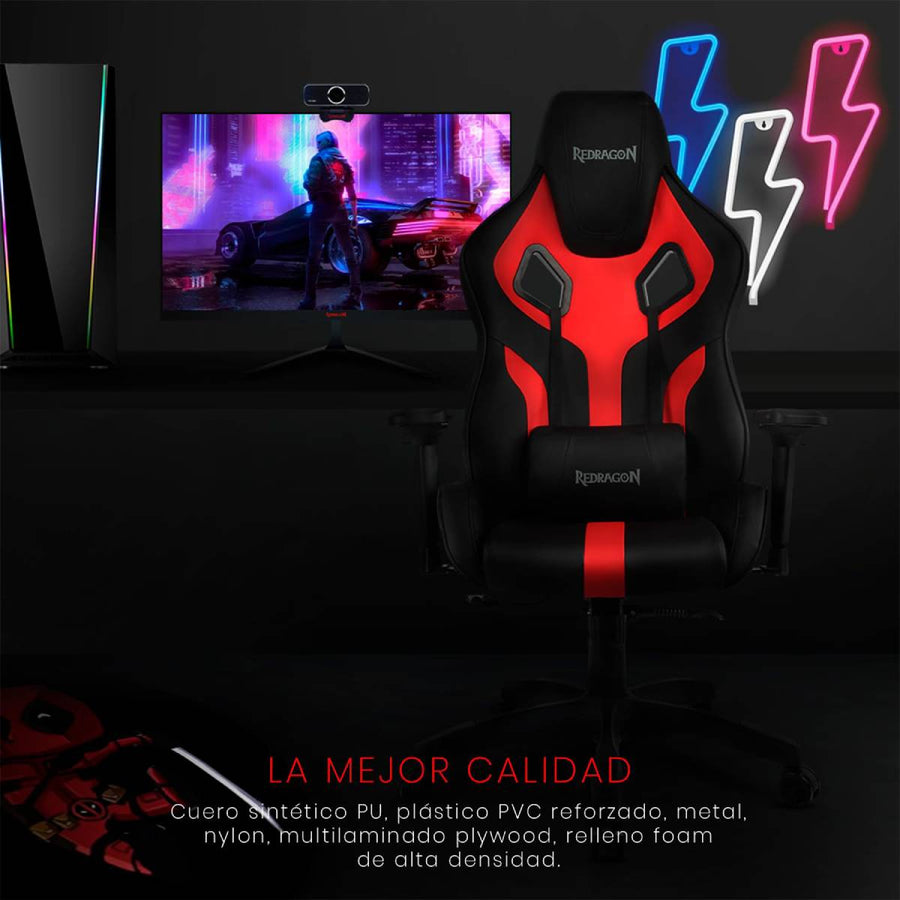 Redragon Capricornus C502 Gaming Chair | PU/PVC Upholstery · Shape Sponge | 4D Armrests · 90-175° Recline · 360° Swivel 