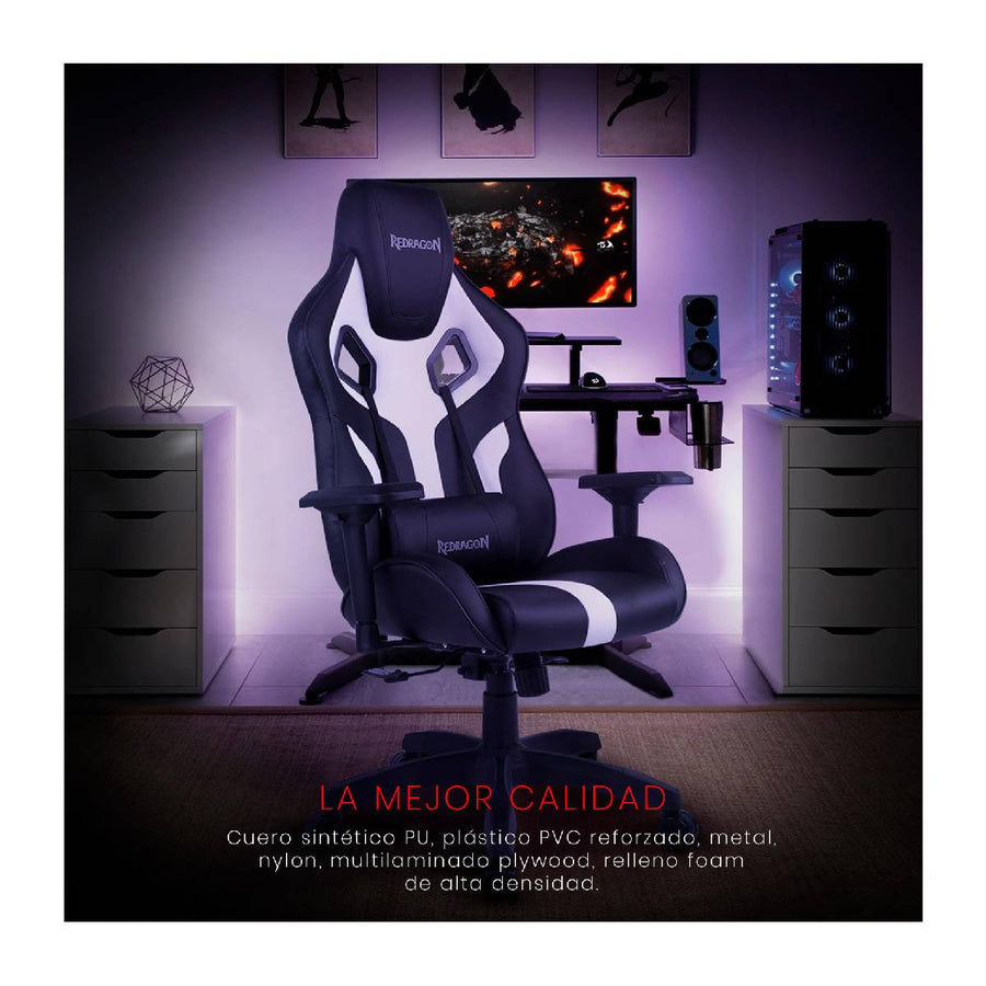 Redragon Capricornus C502 Gaming Chair | PU/PVC Upholstery · Shape Sponge | 4D Armrests · 90-175° Recline · 360° Swivel 