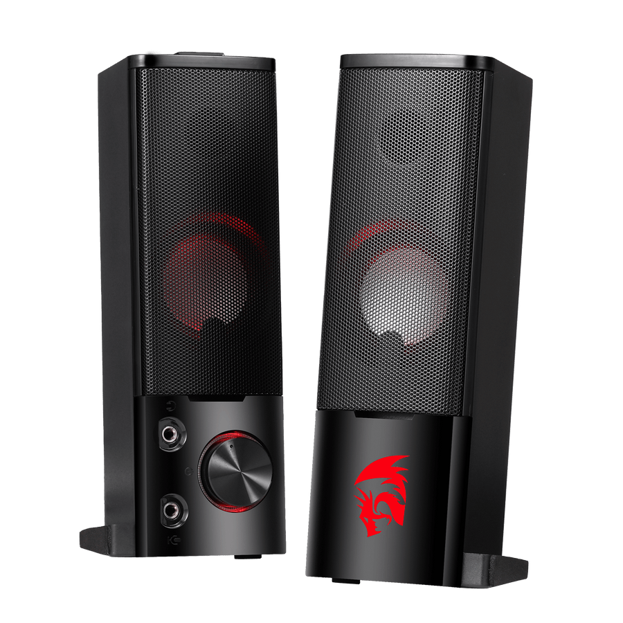 Redragon GS550 Orpheus PC Gaming Speakers | 2.0 Channel Stereo | 2 x 3W Max Power (6W Total) | Red LED Backlight | USB P