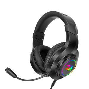 Redragon H260 HYLAS RGB Wired Gaming Headset | 50mm Drivers | Dynamic RGB Lighting | Omnidirectional Noise-Cancelling Mic | 3.5mm Gold-Plated Jack | 100Hz-10kHz | 21 Ohm | 110+/-3dB | 2.1m Cable | PC, PS4, Xbox One, Switch