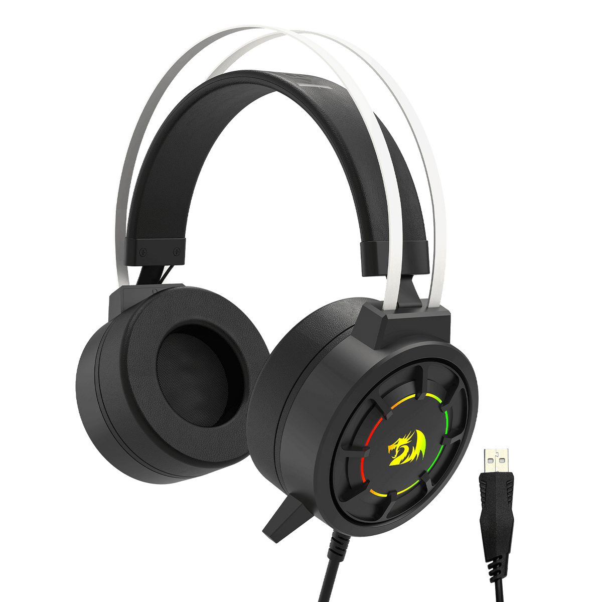 Redragon H314 Grendel RGB Wired Gaming Headset | 40mm Dynamic Drivers | 20Hz-20kHz | 32Ω | USB-A Connection with 2m Cable | In-Line Volume Control | Flowing RGB Backlight | Soft PU Leather Earcups | 290g | Windows XP to Windows 11