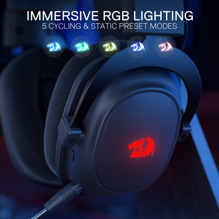 Redragon Zeus H510 Pro RGB Wireless Gaming Headset | 53mm Drivers | 2.4GHz · Bluetooth 5.0 · USB Wired | Virtual 7.1 | D