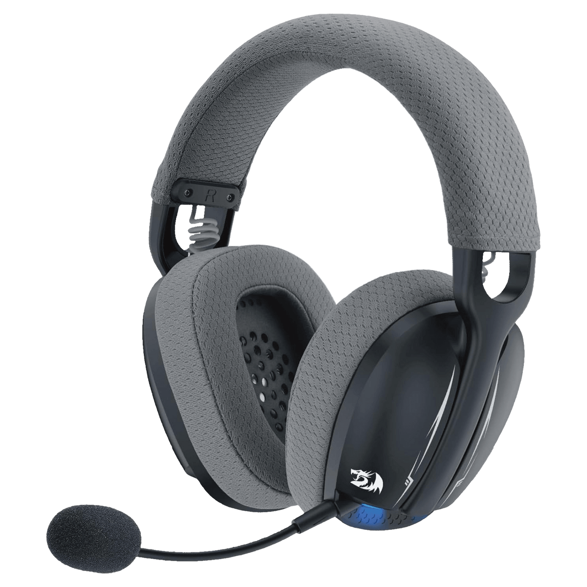 Redragon H878 SKULD PRO 3-Mode Wireless Gaming Headset | 2.4GHz (10m) + Bluetooth 3.0/5.0 + USB-C Wired | 40mm Drivers | 7.1 Surround Sound | 600mAh, Up to 60h | Detachable Noise-Cancelling Mic | Blue LED | PC, PS4/PS5, Switch