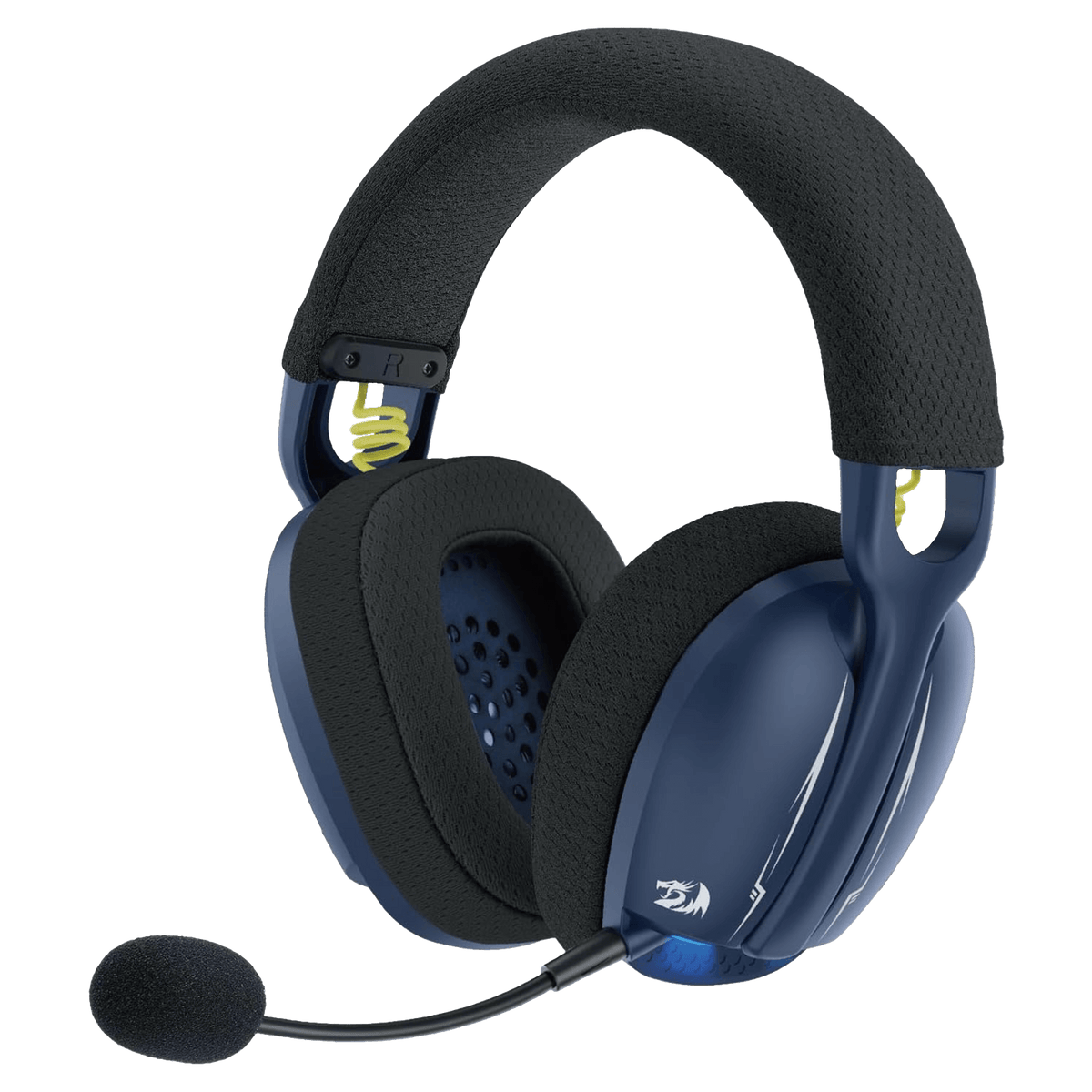 Redragon H878 SKULD PRO 3-Mode Wireless Gaming Headset | 2.4GHz (10m) + Bluetooth 3.0/5.0 + USB-C Wired | 40mm Drivers | 7.1 Surround Sound | 600mAh, Up to 60h | Detachable Noise-Cancelling Mic | Blue LED | PC, PS4/PS5, Switch
