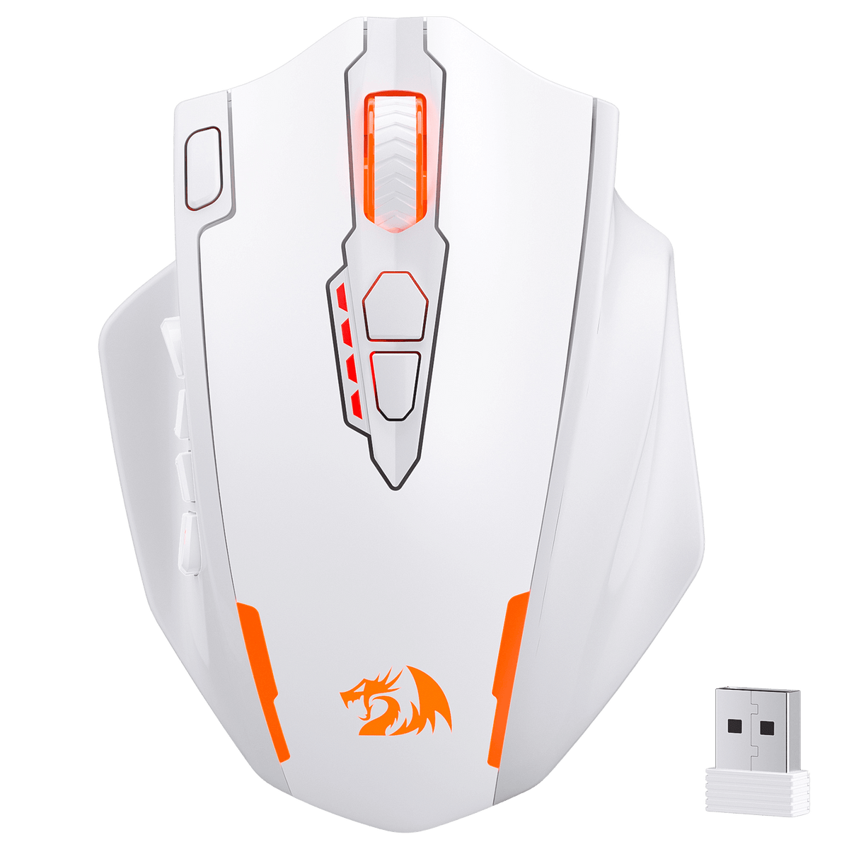 Redragon M913 Impact Elite Wireless Gaming Mouse | 16000 DPI Pixart 3335 Sensor | 16 Programmable Buttons | 12 Side Buttons | 1000Hz / 1ms | Up to 45h Battery | 16.8M Colour RGB | USB-C