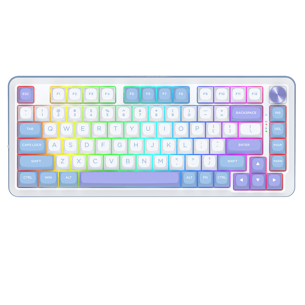 Redragon K681 75% Wireless Gasket Mechanical Keyboard | 81 Keys | Hot-Swappable 3/5-Pin | 16.8M RGB · 15 Modes | Bluetooth 3.0/5.0 · 2.4GHz · USB-C | Volume Knob | Double-Shot MDA Keycaps | 5-Layer Foam | Anti-Ghosting | 0.858 kg