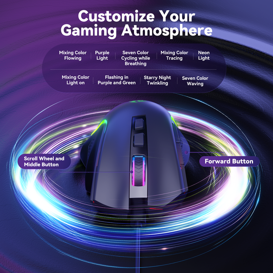 Redragon M602-KS Griffin Wireless RGB Gaming Mouse | Up to 16000 DPI · 40G | 2.4GHz Wireless + USB-C Wired | 9 Programma