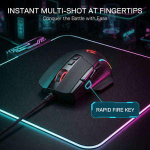 Redragon M925 VIPER Wired Gaming Mouse | PixArt PAW3311 · 100-24,000 DPI | 10 Programmable Buttons | 1000Hz Polling · 8 RGB Backlit Modes | Black