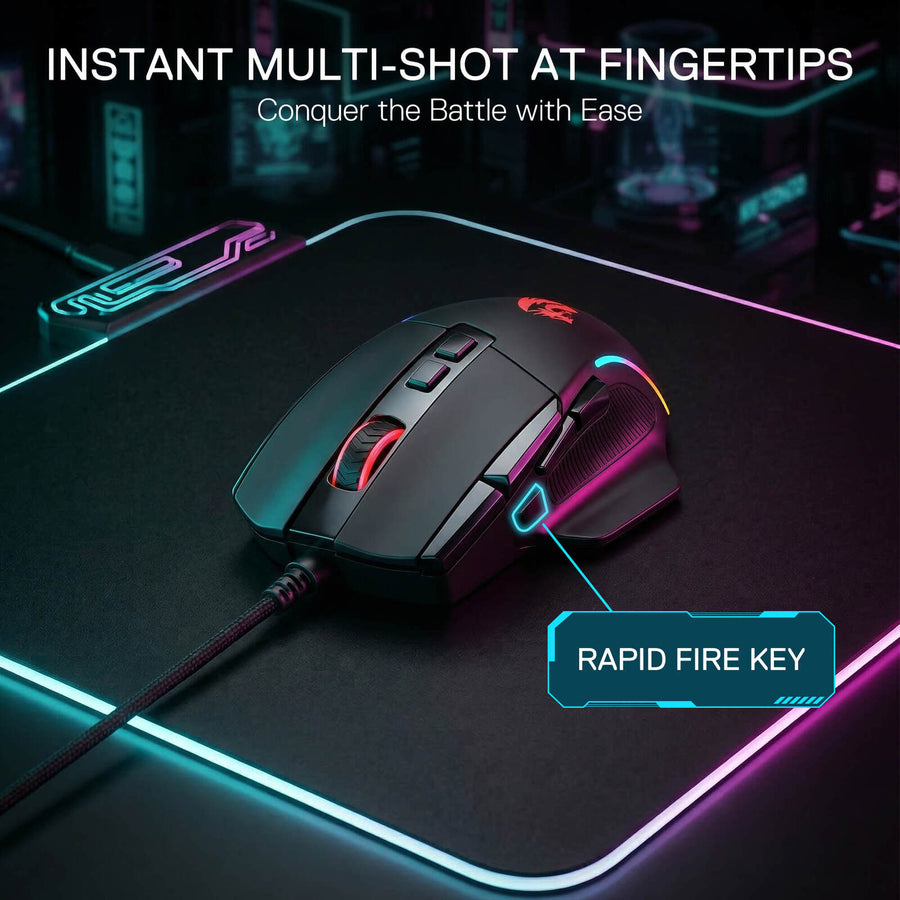 Redragon M925 VIPER Wired Gaming Mouse | PixArt PAW3311 · 100-24,000 DPI | 10 Programmable Buttons | 1000Hz Polling · 8 