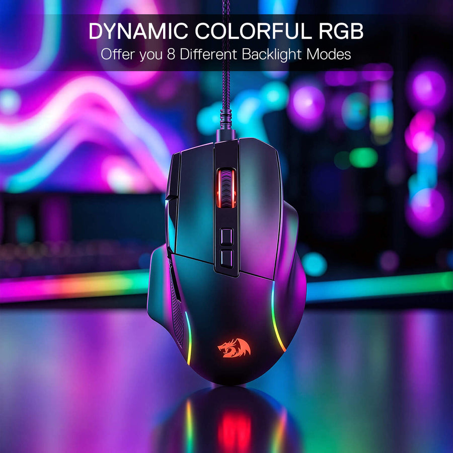 Redragon M925 VIPER Wired Gaming Mouse | PixArt PAW3311 · 100-24,000 DPI | 10 Programmable Buttons | 1000Hz Polling · 8 